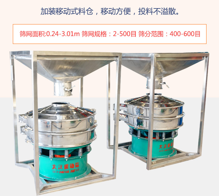 加裝移動式料倉，移動方便，投料不溢散。